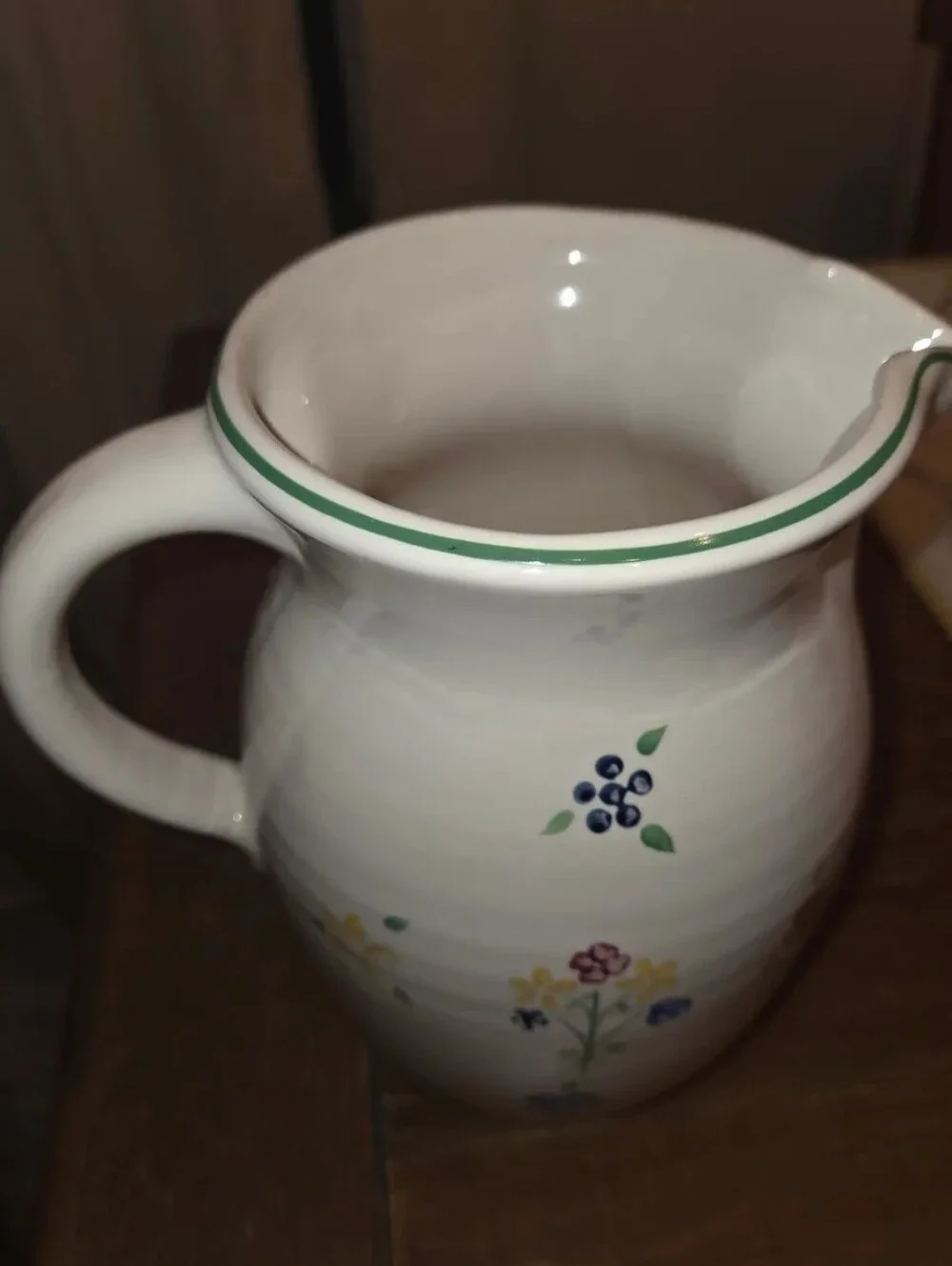 Pfaltzgraff Spectrum Hand Painted Flowers Water Pitcher